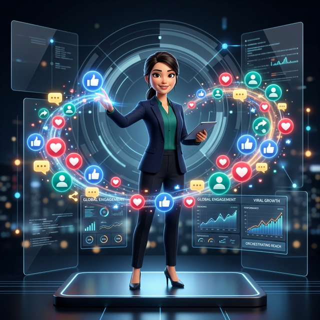 Human Social Media Marketing 3D Icon
